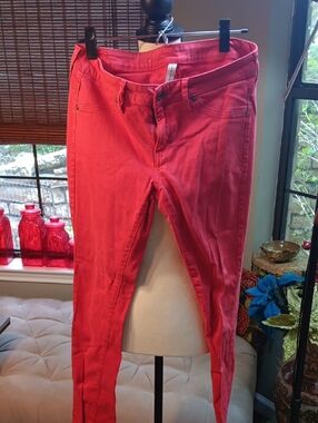 Mango Bright Coral Skinny Jeans
